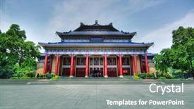 Presentation with china guangzhou - Colorful slides enhanced with dr house - sun yat-sen memorial hall backdrop and a gray colored foreground