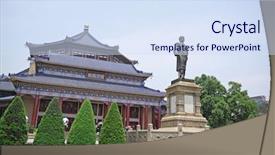  Presentation with china guangzhou - Cool new presentation theme with dr house - sun yat-sen memorial hall backdrop and a sky blue colored foreground