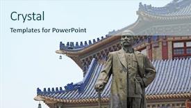  Presentation with china guangzhou - Slides with dr house - sun yat-sen memorial hall background and a sky blue colored foreground
