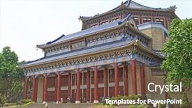  Presentation with china guangzhou - Cool new PPT theme with dr house - sun yat-sen memorial hall backdrop and a tawny brown colored foreground