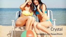  Presentation with holidays - Beautiful presentation design featuring sunbathing on the beach chair backdrop and a lemonade colored foreground