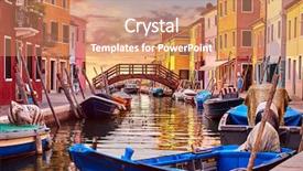  Presentation with island sunset - PPT layouts having sunbeam - burano island in venice italy background and a coral colored foreground