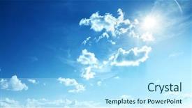  Presentation with sun rays on blue sky - Colorful presentation theme enhanced with sunbeam - perfect blue sunny sky backdrop and a arctic colored foreground