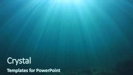 Presentation with deep sea - Slides enhanced with sunbeams penetrate deep blue sea background and a ocean colored foreground