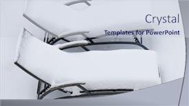  Presentation with hotel industry - Amazing PPT theme having sunbeds in the snow - winter lull in the hotel industry backdrop and a sky blue colored foreground