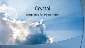  Presentation with shining - Slide set consisting of sunburst - clouds and a blue sky background and a light blue colored foreground