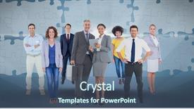  Presentation with circle puzzle pieces - Presentation theme enhanced with sunburst - digital composite of digital composite background and a ocean colored foreground