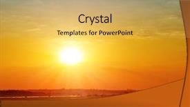  Presentation with sunset - Amazing PPT theme having sunburst - red sunset over river backdrop and a yellow colored foreground