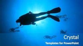  Presentation with scuba diving - Presentation with sunburst - scuba diving background and a gray colored foreground