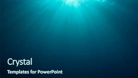  Presentation with ocean - Presentation design consisting of sunburst in blue ocean background and a dark gray colored foreground