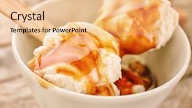  Presentation with vanilla ice cream fresh - Presentation design featuring sundae - bowl with vanilla ice cream background and a lemonade colored foreground