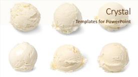  Presentation with ice cream popsicles organic dietary - Presentation featuring sundae - ice cream ball isolated background and a cream colored foreground