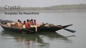  Presentation with rivers - Audience pleasing presentation theme consisting of sundarbans-january-15-misty-morning backdrop and a light gray colored foreground