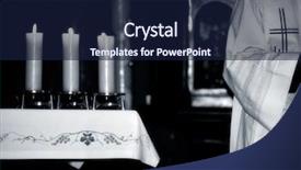  Presentation with catholic mass - Beautiful presentation theme featuring planning for the future fuel needs with the new growth of corn in the fields note slight graininess best at smaller sizes backdrop and a tawny brown colored foreground