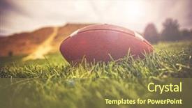  Presentation with american football - Colorful PPT theme enhanced with sunday school - brown american football lying backdrop and a tawny brown colored foreground