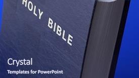 Presentation with bible school - Cool new PPT theme with sunday school - holy bible in close up backdrop and a ocean colored foreground