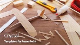  Presentation with air plane - Presentation theme consisting of sunday school - making model airplane from wood background and a tawny brown colored foreground