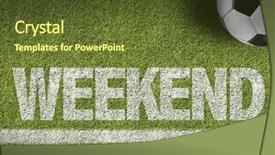  Presentation with weekend - Slides featuring sunday school - soccer field with the text background and a tawny brown colored foreground