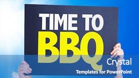  Presentation with bbq - Colorful presentation theme enhanced with sunday school - time to bbq card backdrop and a teal colored foreground