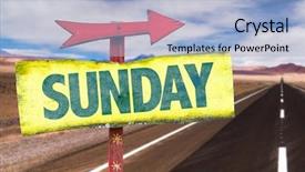  Presentation with road - Beautiful slide deck featuring sunday sign with road background backdrop and a light blue colored foreground