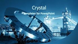  Presentation with london - Presentation theme with sundial and tower bridge background and a ocean colored foreground