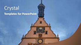  Presentation with market - Beautiful theme featuring sundial-astronomical-clock-at-marktplatz backdrop and a teal colored foreground