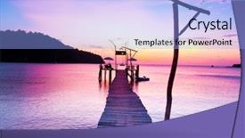  Presentation with serenity - Cool new slide deck with sundown serenity path to the night backdrop and a light blue colored foreground