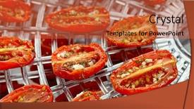  Presentation with cherry - Theme having sundried cherry tomatoes on food dehydrator tray shallow dof background and a red colored foreground