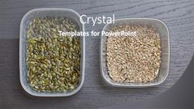  Presentation with pumpkin seeds - PPT theme featuring sunflower-and-pumpkin-seeds-raw background and a gray colored foreground