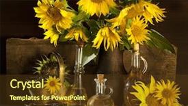  Presentation with oils - Slides featuring sunflower and vegetable oils background and a tawny brown colored foreground