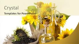  Presentation with oils - Cool new PPT theme with sunflower and vegetable oils backdrop and a yellow colored foreground