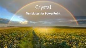  Presentation with sunflower sunflower sunflower sunflower sunflower - PPT theme enhanced with sunflower-field-in-magic-sunset background and a coral colored foreground