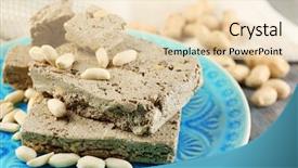  Presentation with halva - Audience pleasing slide deck consisting of sunflower halva with peanuts backdrop and a lemonade colored foreground