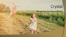  Presentation with white dove flying - Amazing PPT layouts having sunflower rainbow - little cute girl backdrop and a  colored foreground