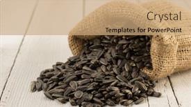  Presentation with seeds - Slide deck featuring sunflower seeds in bag on wooden background background and a coral colored foreground