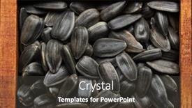  Presentation with healthy nutrition - Presentation design enhanced with sunflower-seeds-in-wooden-box background and a dark gray colored foreground