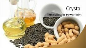  Presentation with oil seeds - Audience pleasing presentation consisting of sunflower seeds peanuts and oil backdrop and a white colored foreground