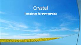  Presentation with blue sky - Colorful PPT theme enhanced with sunflowers on blue sky backdrop and a teal colored foreground