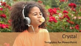  Presentation with chewing gum - Presentation design consisting of sunglasses and headphones chewing background and a yellow colored foreground