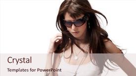  Presentation with sexy - Theme having sunglasses and shirt wearing silver background and a lemonade colored foreground