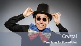  Presentation with top hat - Colorful PPT theme enhanced with sunglasses and vintage hat backdrop and a gray colored foreground