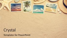  Presentation with space travel - Presentation theme with sunglasses beach hat seashell background and a lemonade colored foreground