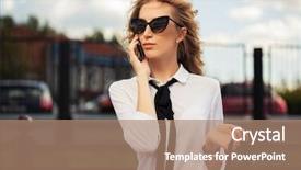  Presentation with fashion - Presentation consisting of sunglasses calling on mobile phone background and a coral colored foreground