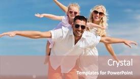  Presentation with adoption - Audience pleasing slide deck consisting of sunglasses having fun on summer backdrop and a coral colored foreground