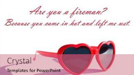  Presentation with shape heart - Presentation design enhanced with sunglasses-heart-shaped-sunglasses-red background and a coral colored foreground