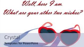  Presentation with shape heart - PPT layouts enhanced with sunglasses-heart-shaped-sunglasses-red background and a light blue colored foreground