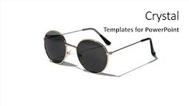  Presentation with funny - Slide deck featuring sunglasses isolated on white room background and a white colored foreground