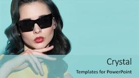  Presentation with red blue yellow - Slide deck featuring sunglasses on a blue background and a light blue colored foreground