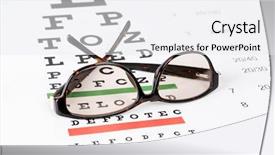  Presentation with glasses blurry eye chart - Colorful slides enhanced with sunglasses on the eye chart backdrop and a white colored foreground