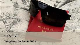  Presentation with old map - Slides enhanced with sunglasses on the old map background and a  colored foreground